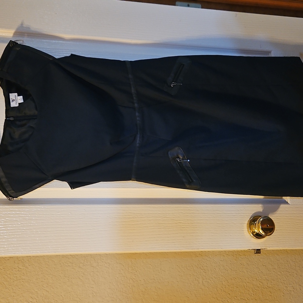 Worthington Navy Midi Dress with Black Accents